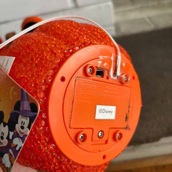 TWO Mickey Mouse Light Up Sparkling Melted Plastic Jack O Lantern 6.5 inch - Picture 2 of 6